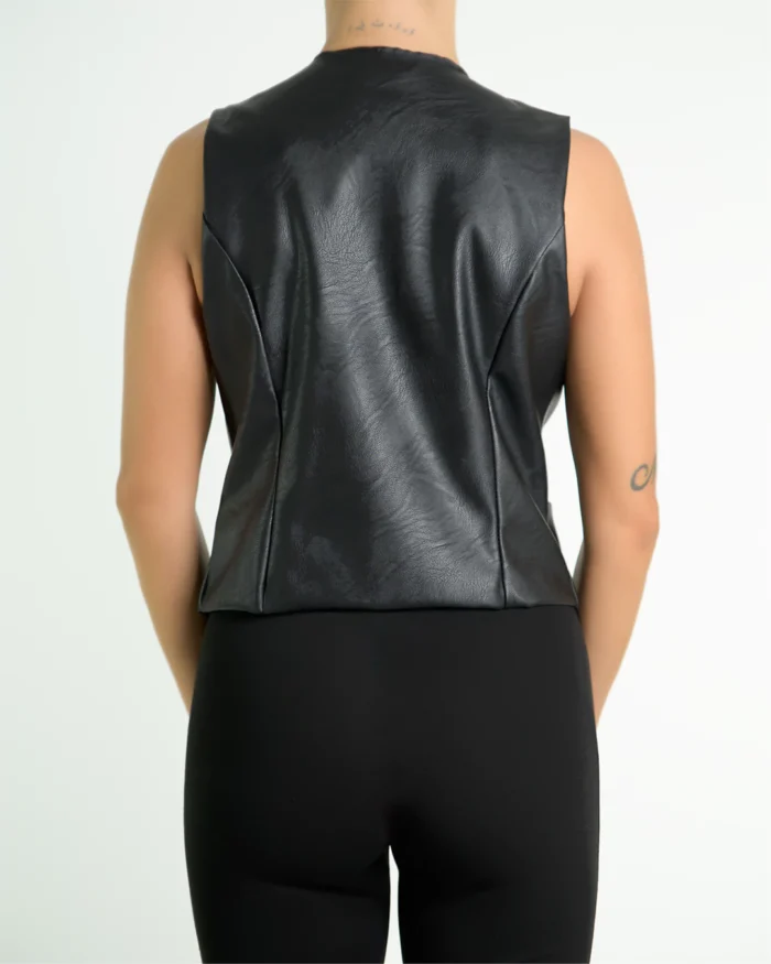Eco Leather Black Vest