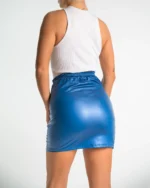 Eco Leather Blue Skirt