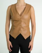 Eco Leather Camel Vest