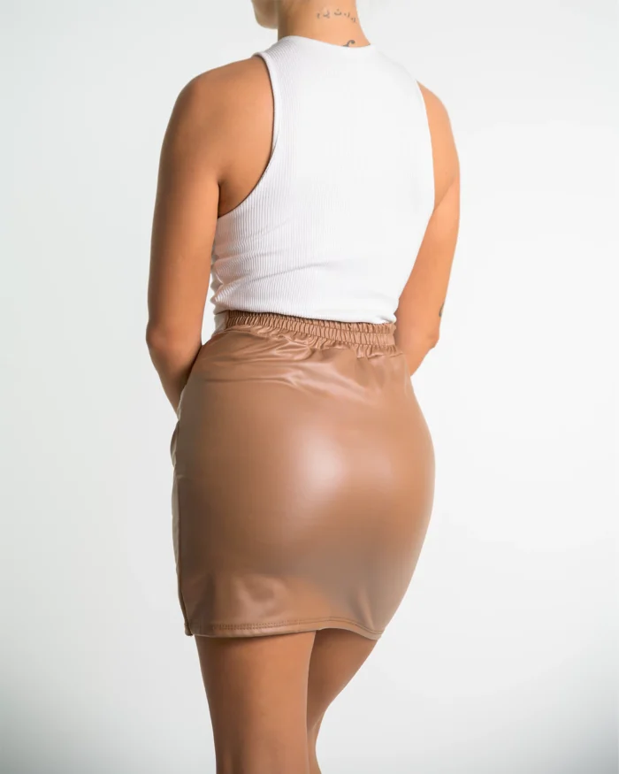 Eco Leather Light Brown Skirt